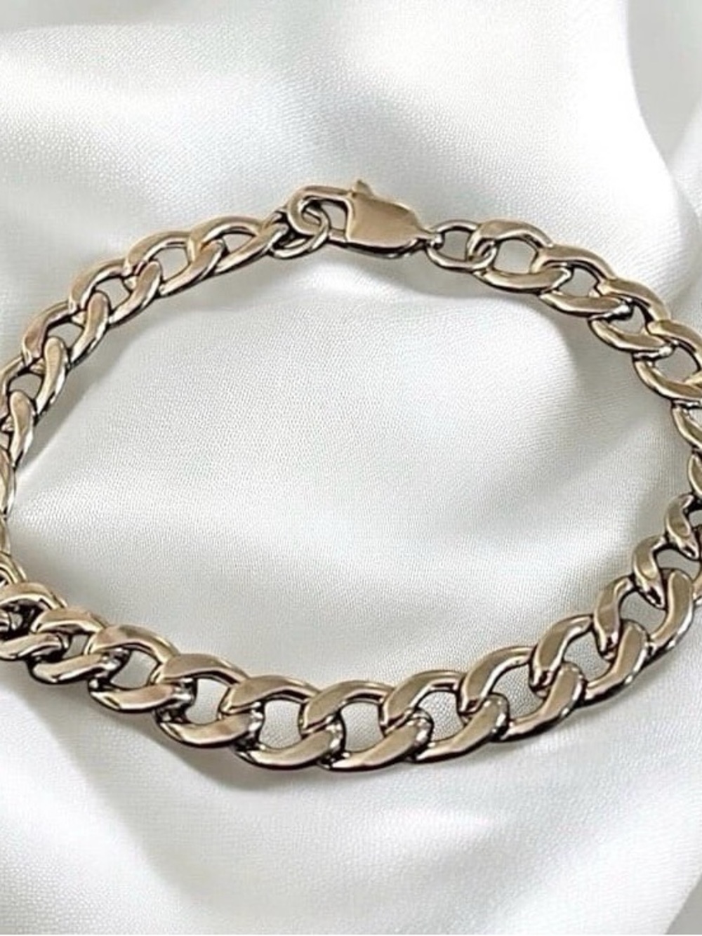 Cuban stainless steel link 7.5 inches and 7mm width bracelet - Silver